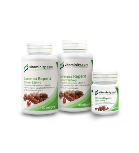 Conjunt dels 3 flascons de Vitaminity Serenoa Repens Extract 320mg.