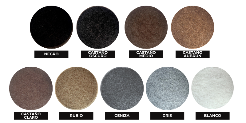 Colores reales fibras capilares Kmax